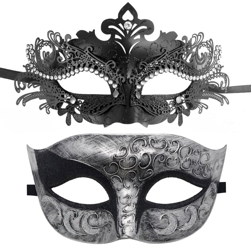 Coddsmz Couple Masquerade Mask Set Venetian Party Mask Mardi Gras Mask Halloween Costume Mask Fancy Dress Mask for Women Men - Image 1
